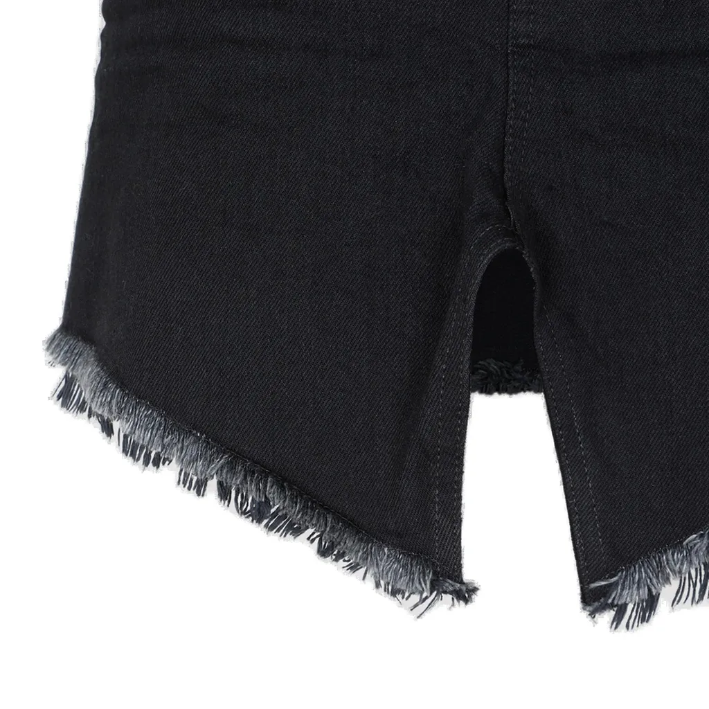 Frayed Edge Mini Denim Skirt
