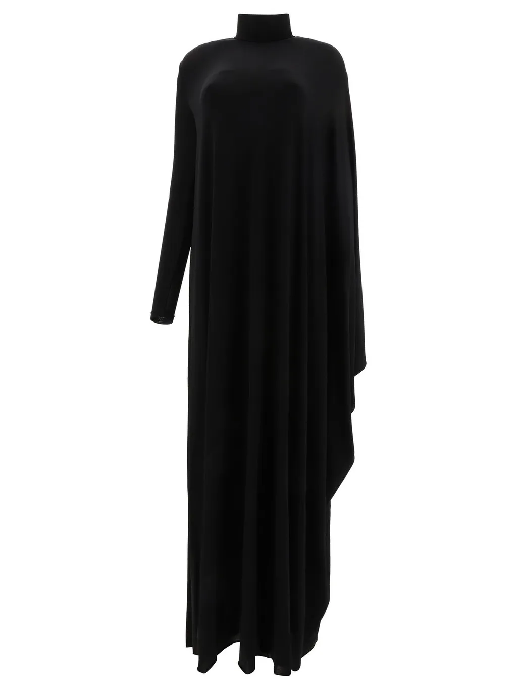 Drape Panel Asymmetric Long Dress