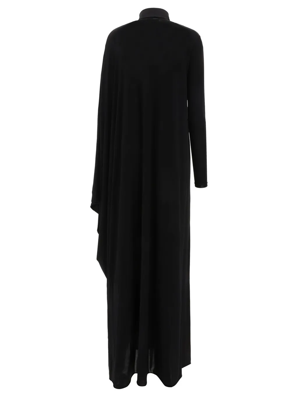 Drape Panel Asymmetric Long Dress