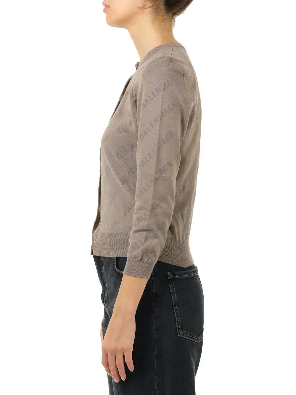 All-Over Logo Buttoned Cardigan
