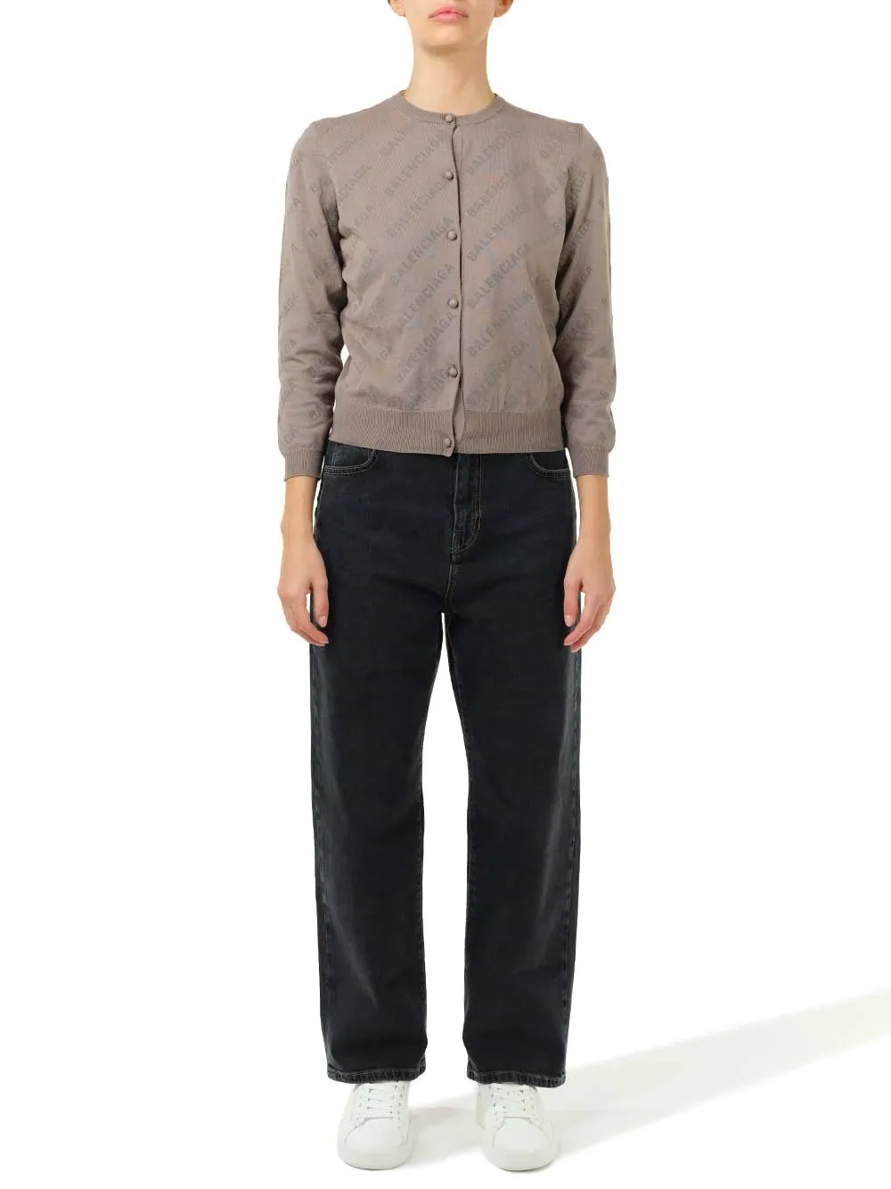 All-Over Logo Buttoned Cardigan