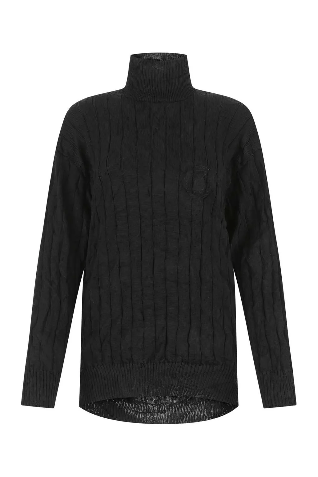 Creased Turtleneck Knit Jumper