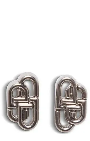 Logo Engraved Monogram Stud Earrings