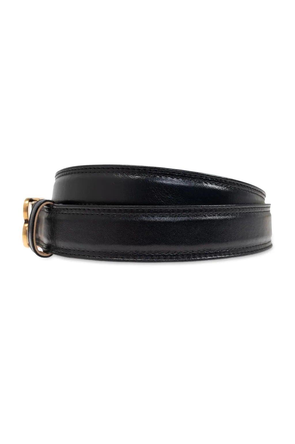 Logo Plaque Buckled Belt