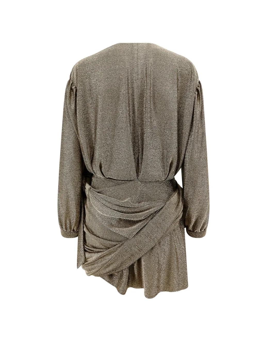 V-Neck Draped Long-Sleeve Dress