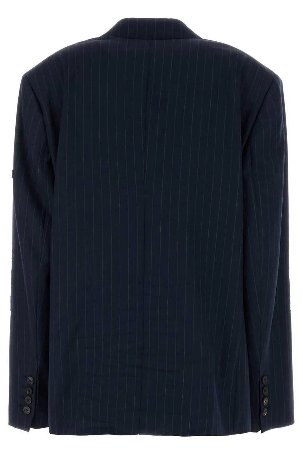 Pinstriped Single-Breasted Blazer