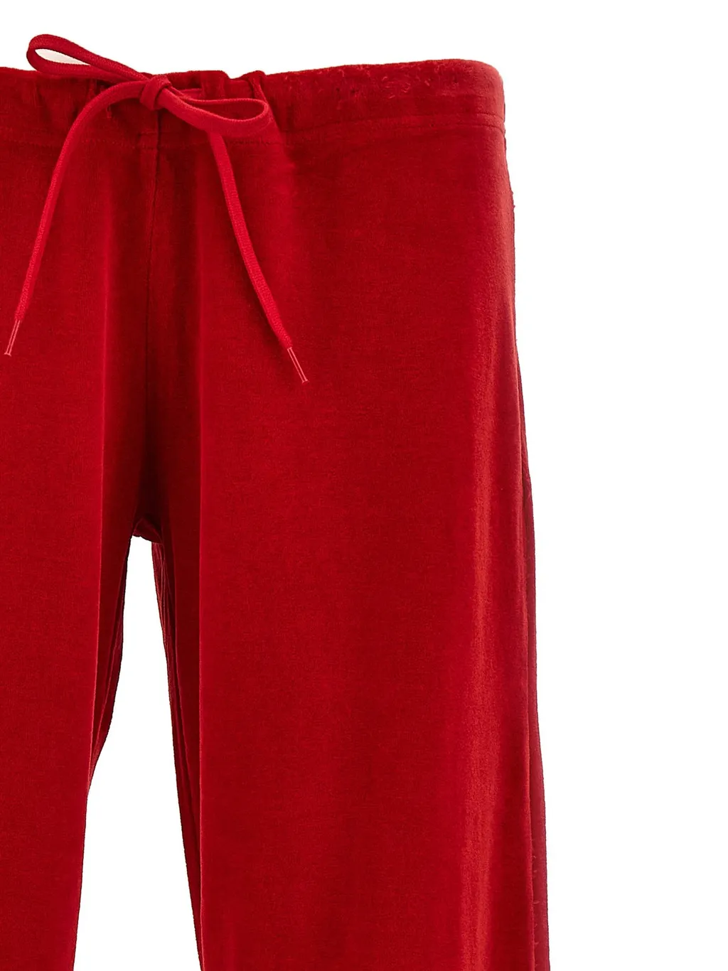 Distressed Drawstring Velvet Pants