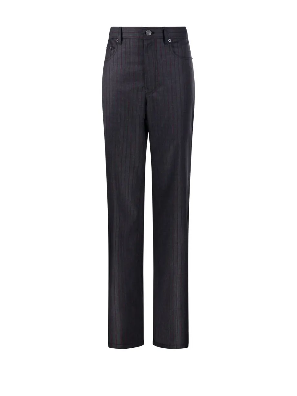 Pinstriped Straight-Leg Trousers