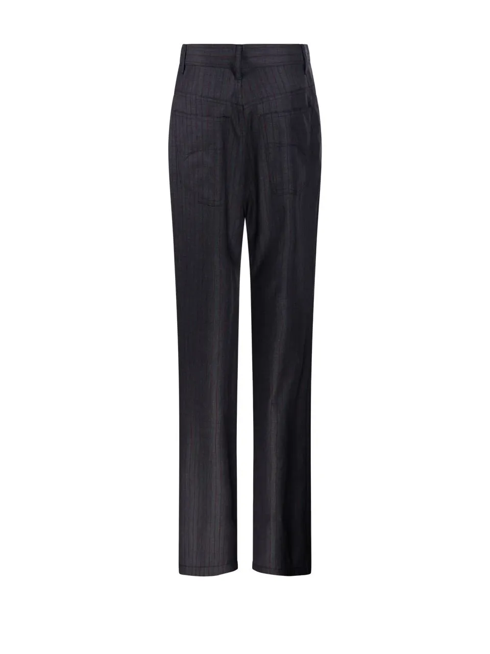 Pinstriped Straight-Leg Trousers