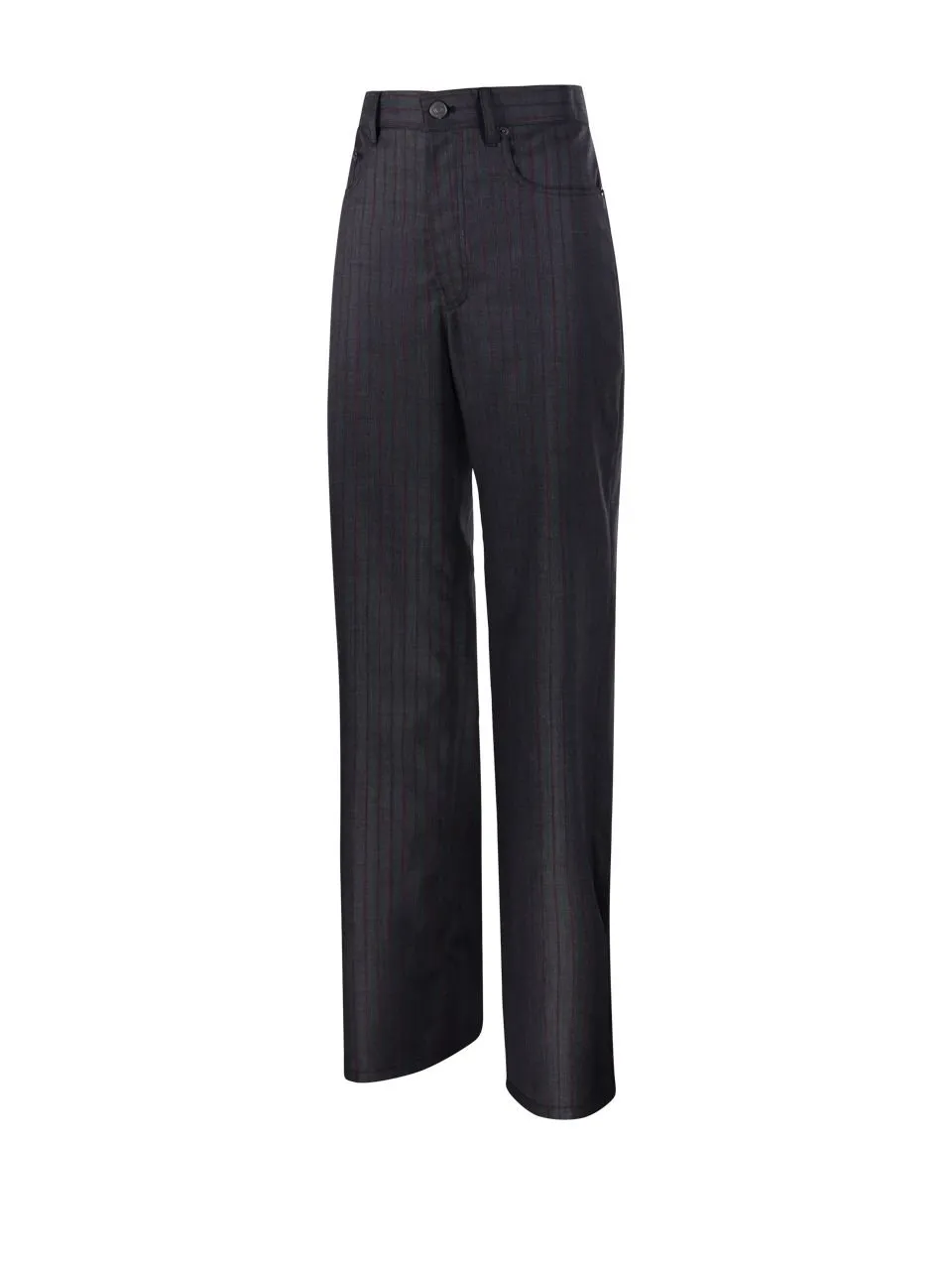 Pinstriped Straight-Leg Trousers