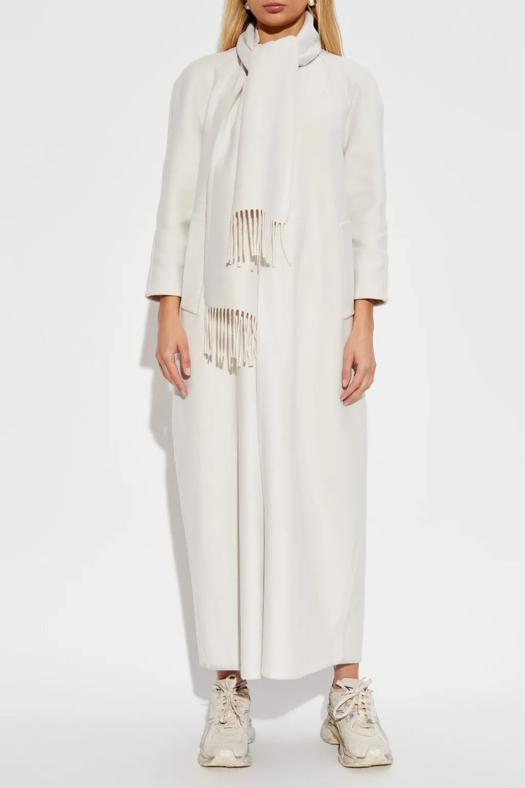 Scarf-Neck Long Coat