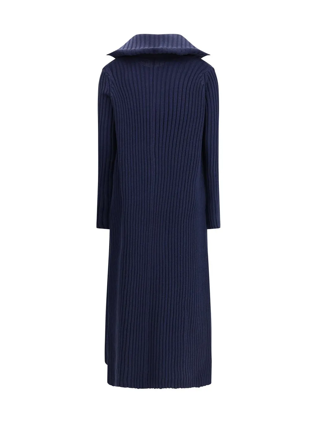 Ribbed-Knit Long Cardigan
