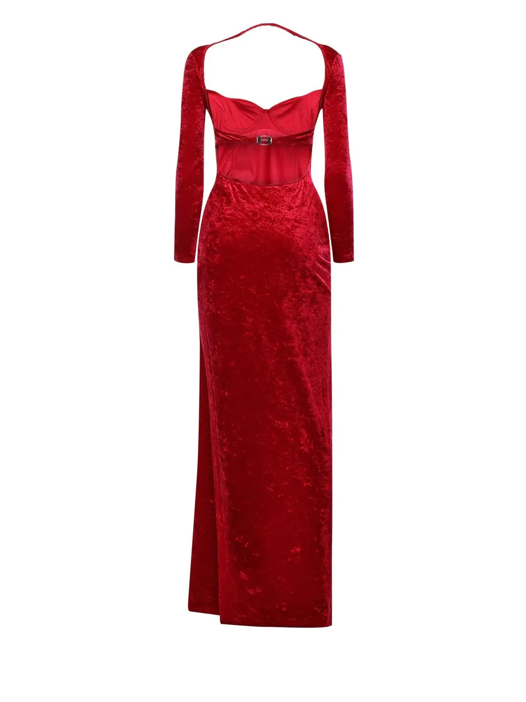 Draped Velvet Maxi Dress