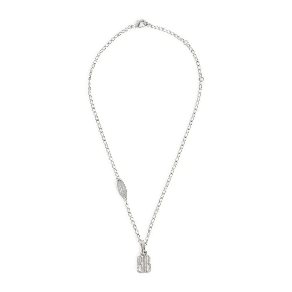 Logo Plaque Embellished Necklace