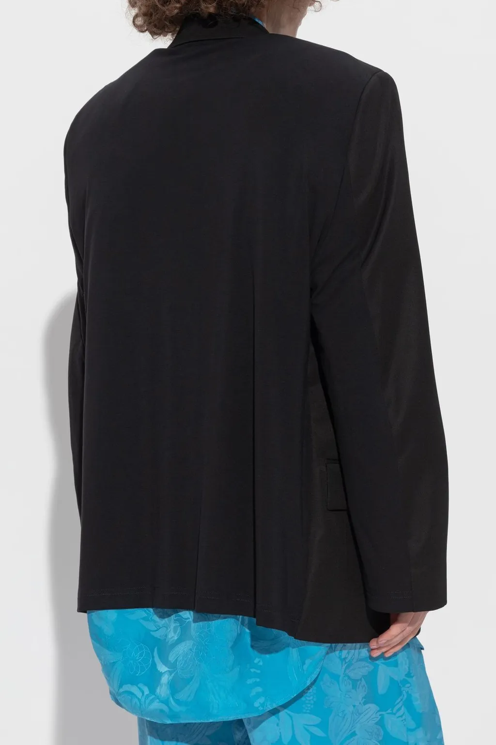 Padded-Shoulder Blazer