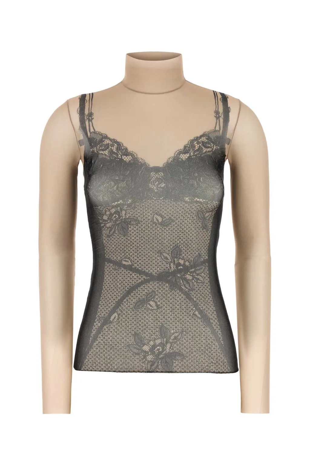 Lingerie Printed Long-Sleeve Top