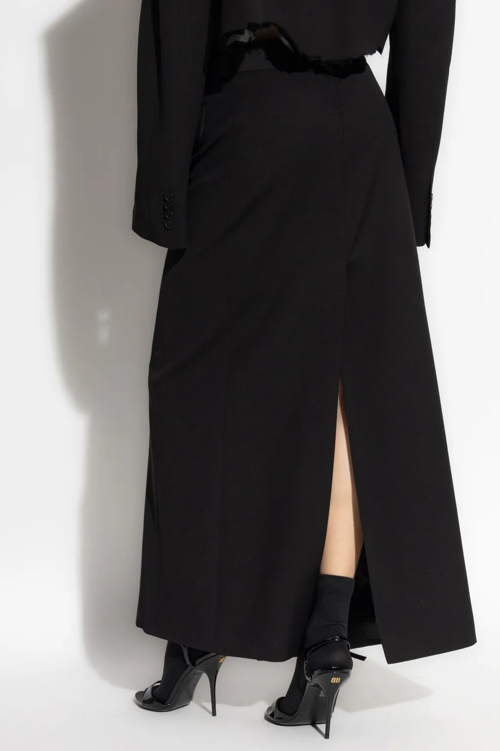 Decorative Buttons Maxi Skirt