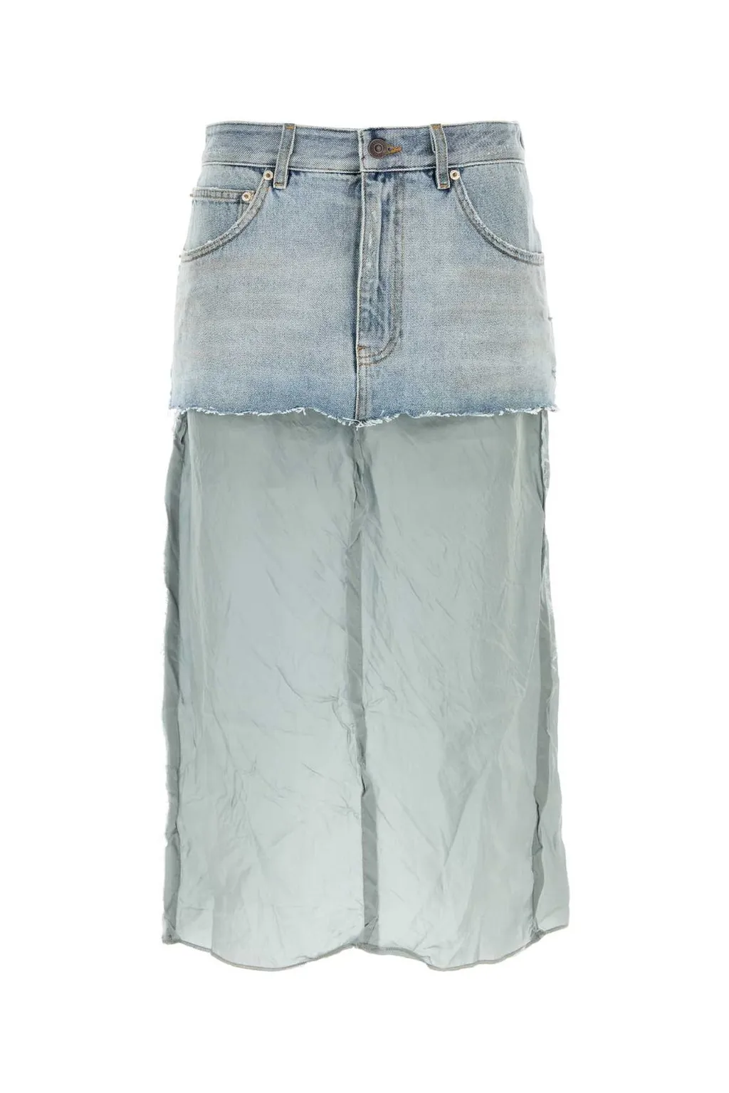 Ripped-Off Denim Skirt