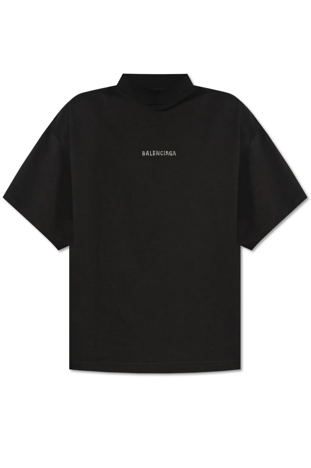 Logo Embellished Mockneck T-Shirt