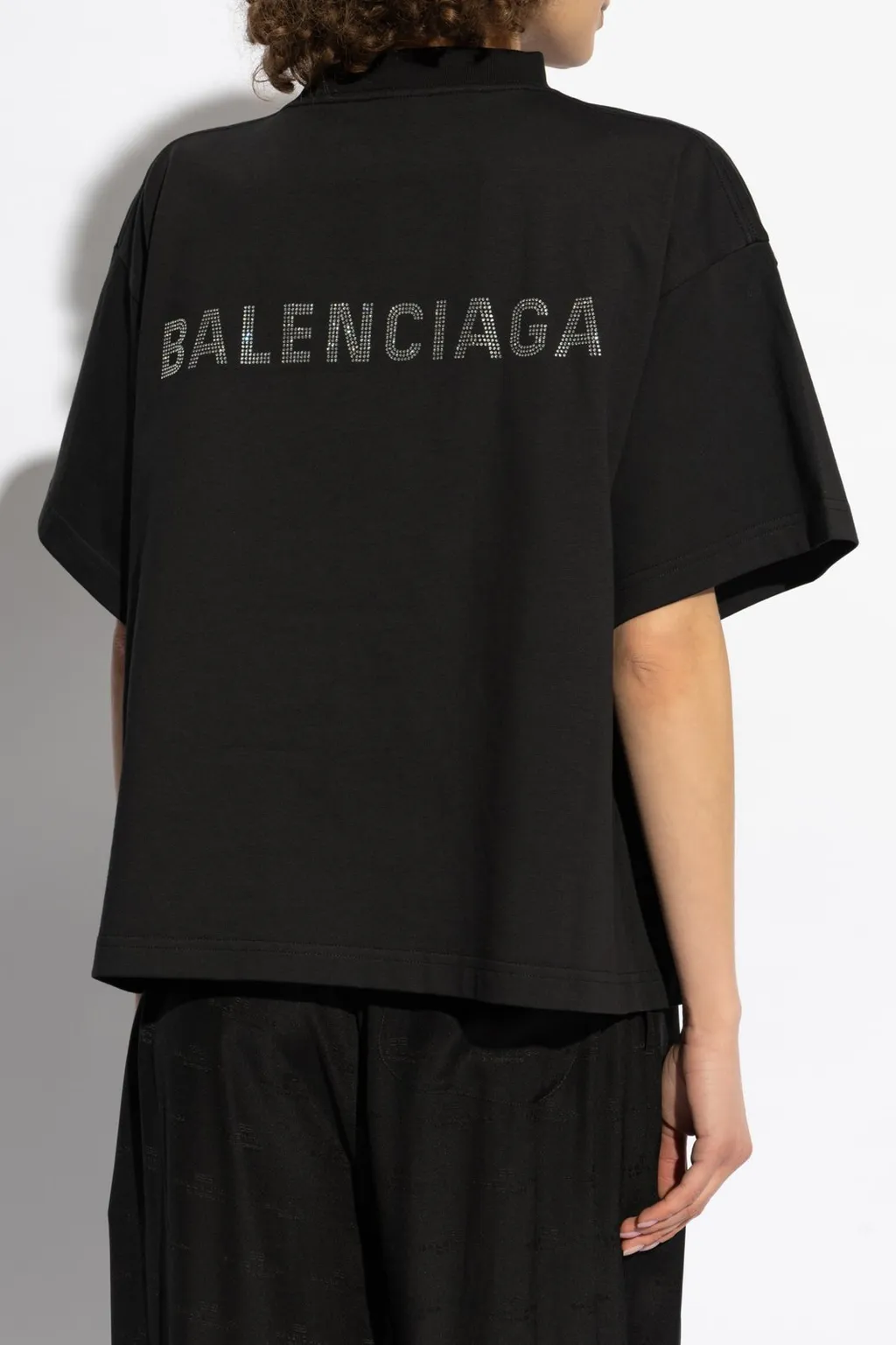 Logo Embellished Mockneck T-Shirt
