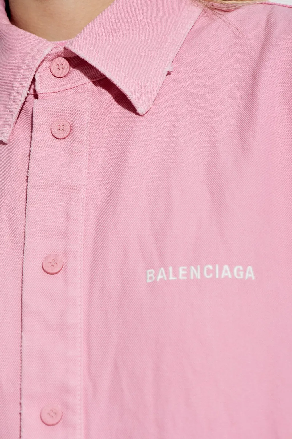 Logo Embroidered Long-Sleeve Shirt