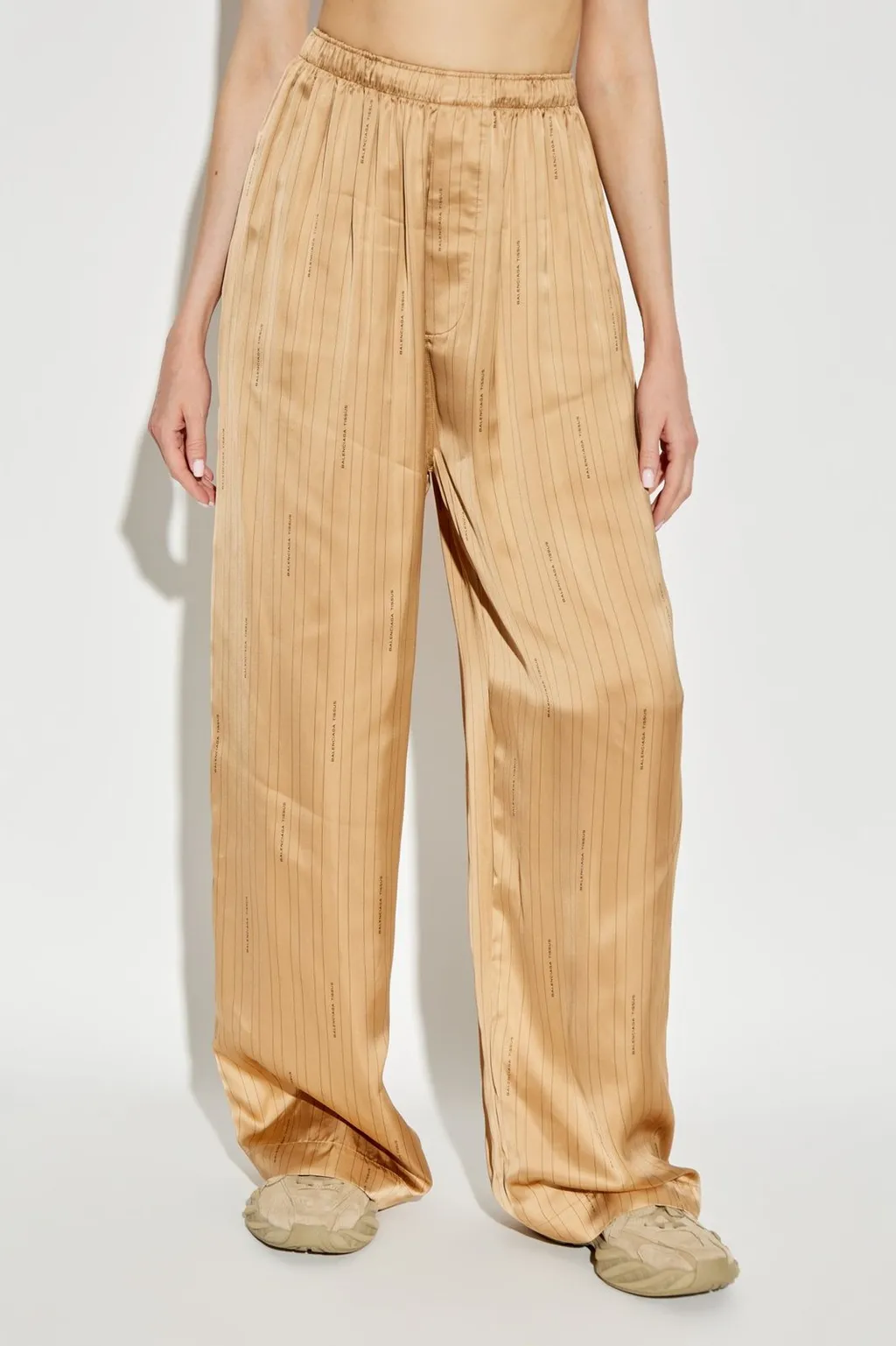 Elasticated Waist Wide-Leg Pants