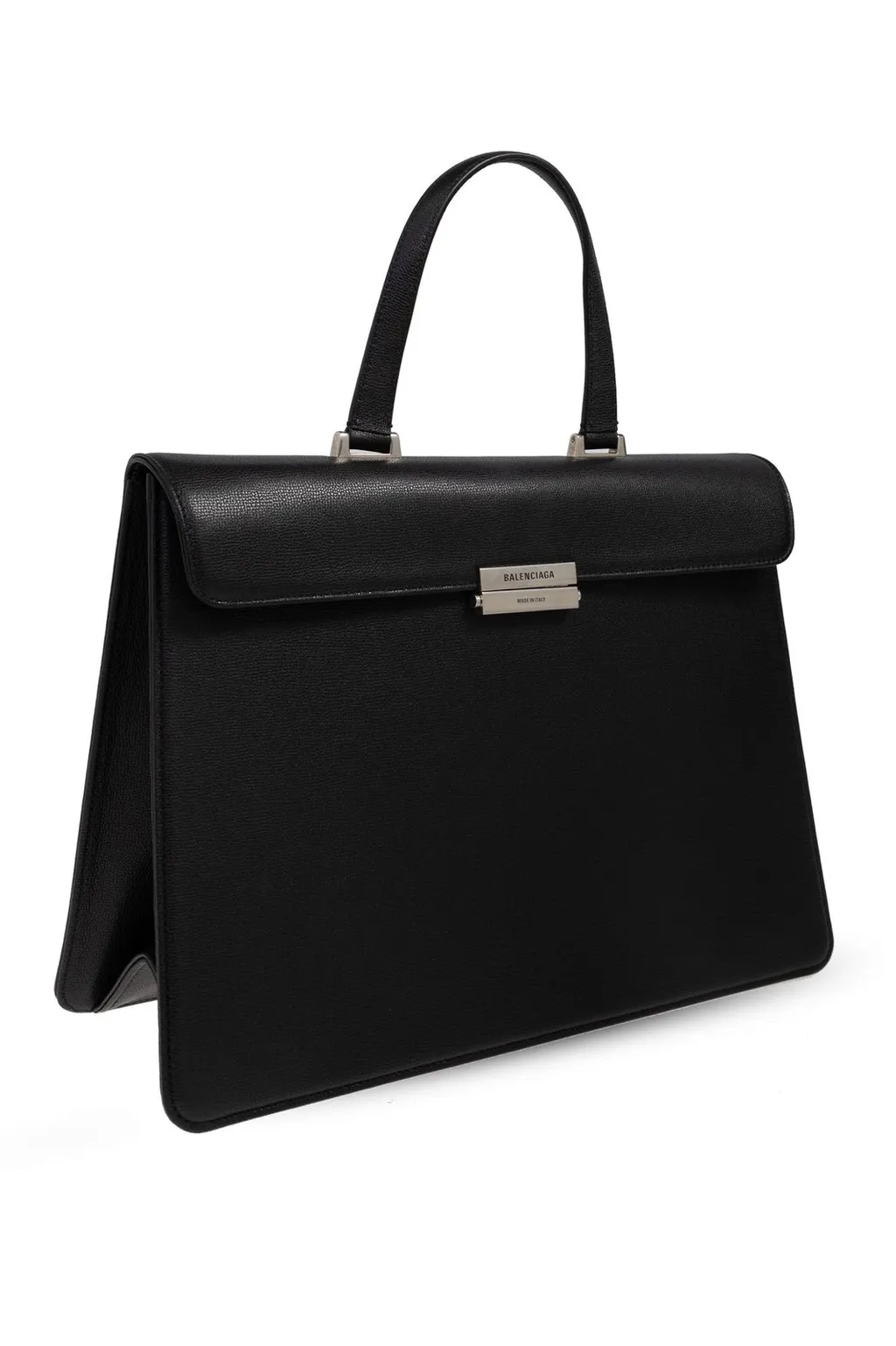 Logo Plaque Top Handle Bag