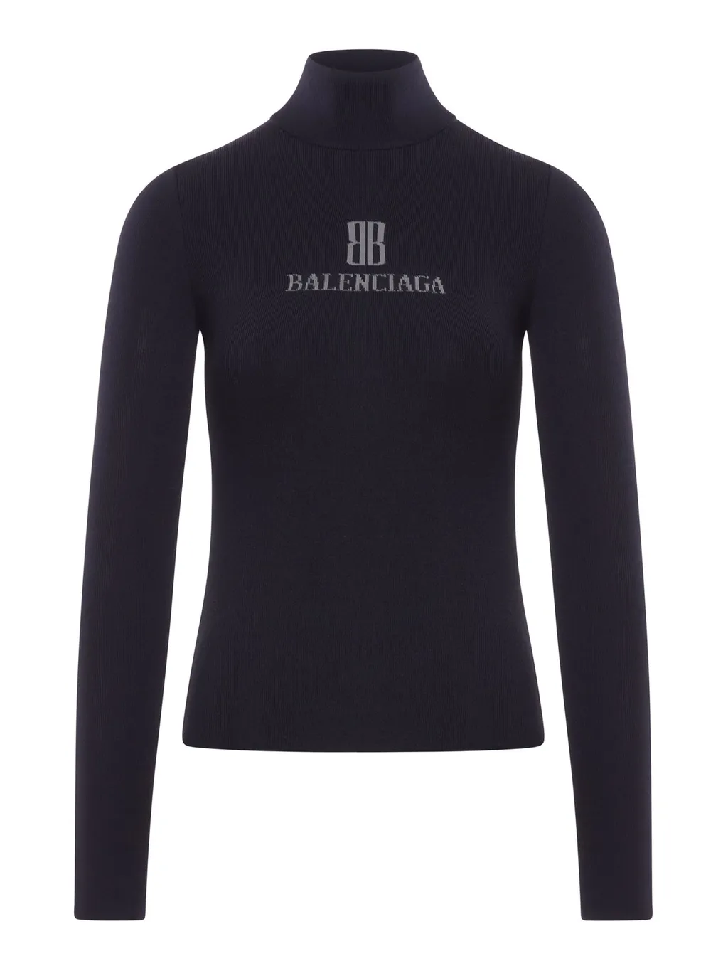 Logo Intarsia Turtleneck Knit Top