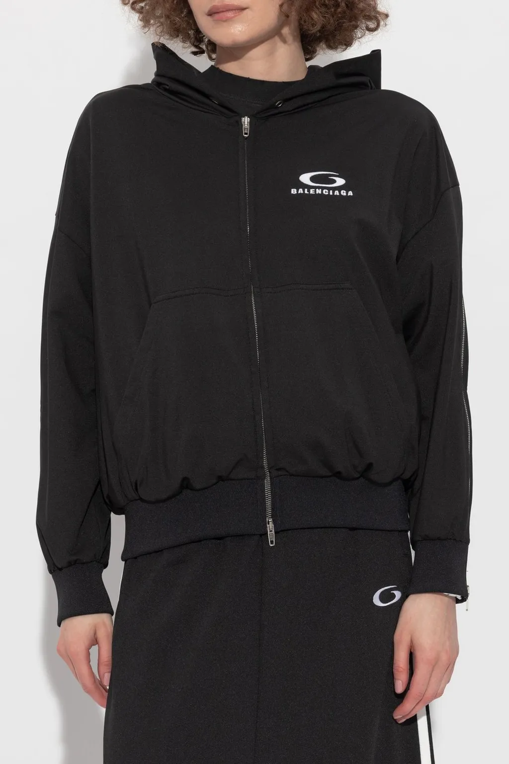 Logo Embroidered Zip-Up Jacket