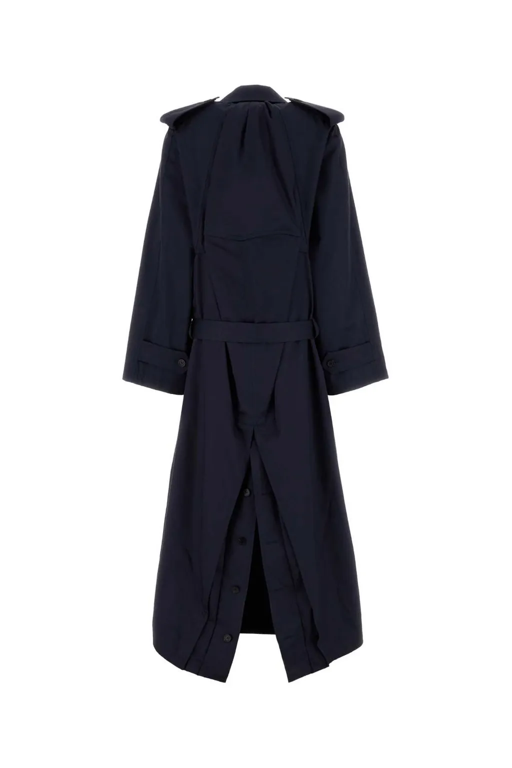 Draped Neck Trench Coat