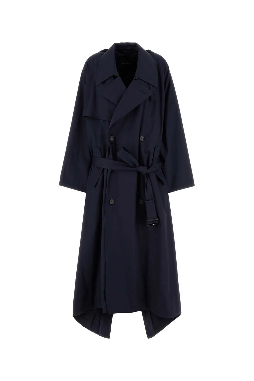 Draped Neck Trench Coat