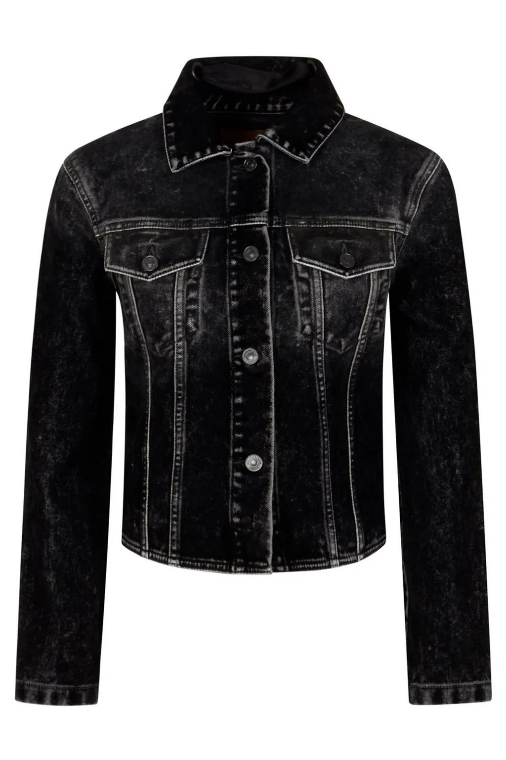Lace-Up Denim Jacket