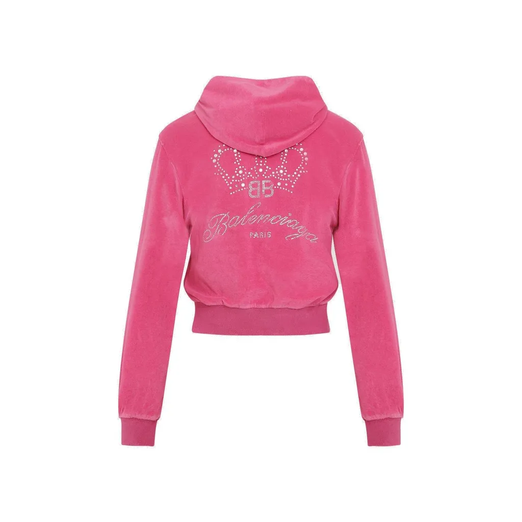 Logo Embellished Zip-Up Jacket