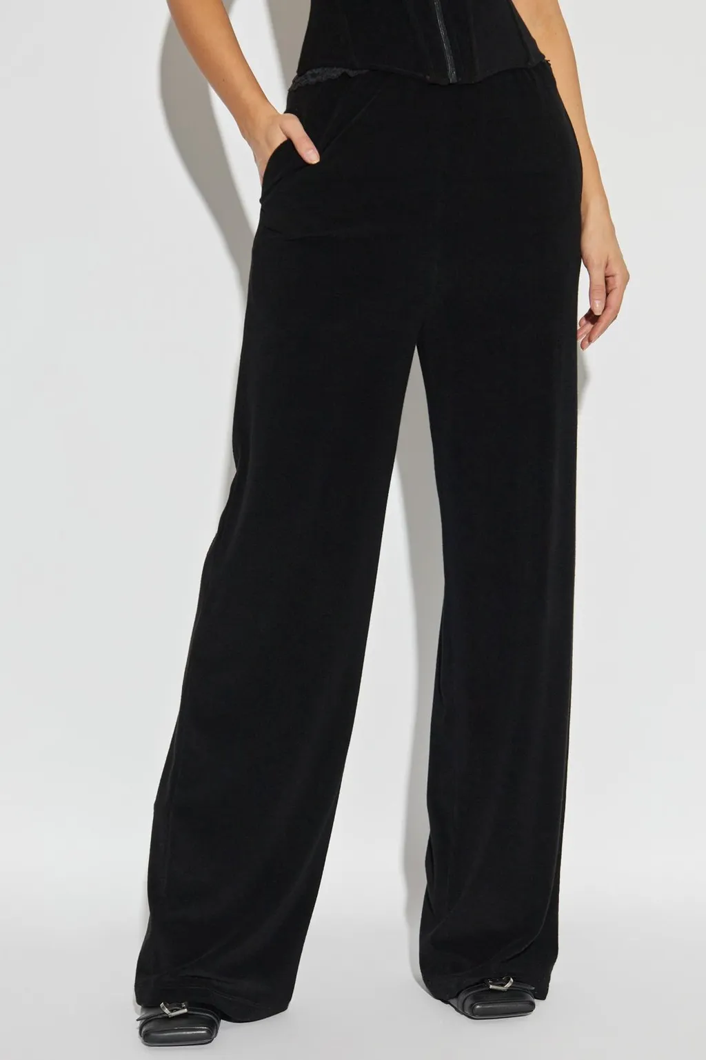 Lace Detailed Wide-Leg Pants