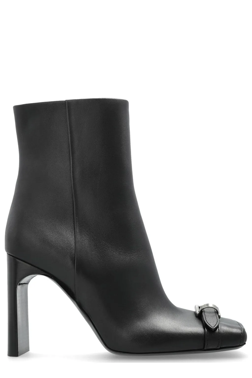 Buckle Detailed Square-Toe Boots
