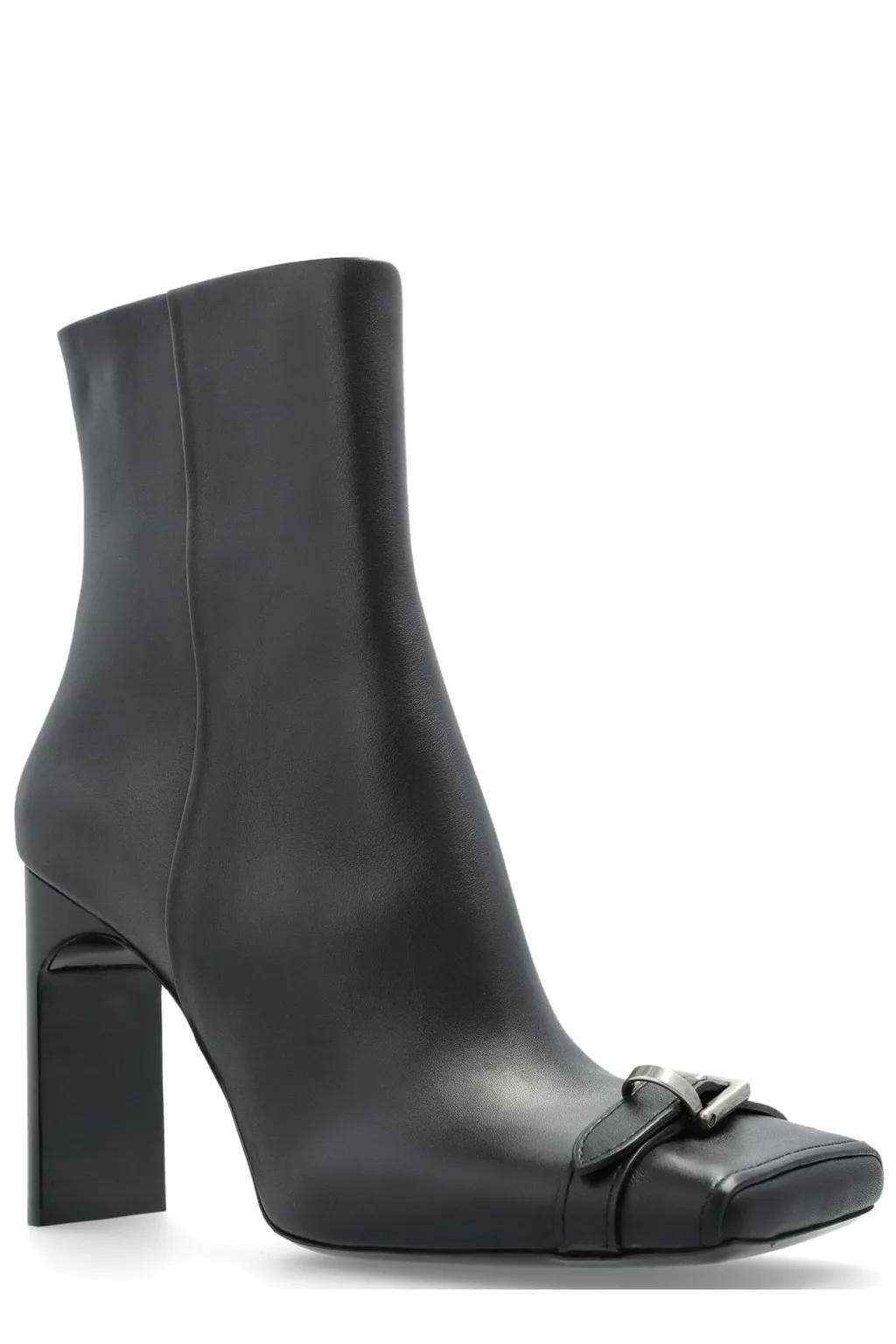 Buckle Detailed Square-Toe Boots