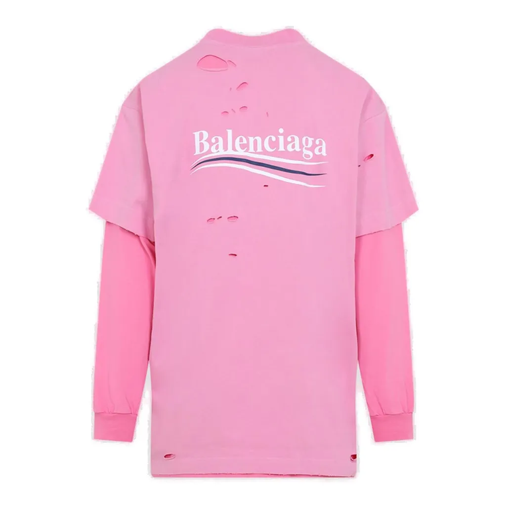 Destroyed Layered Long-Sleeved T-Shirt