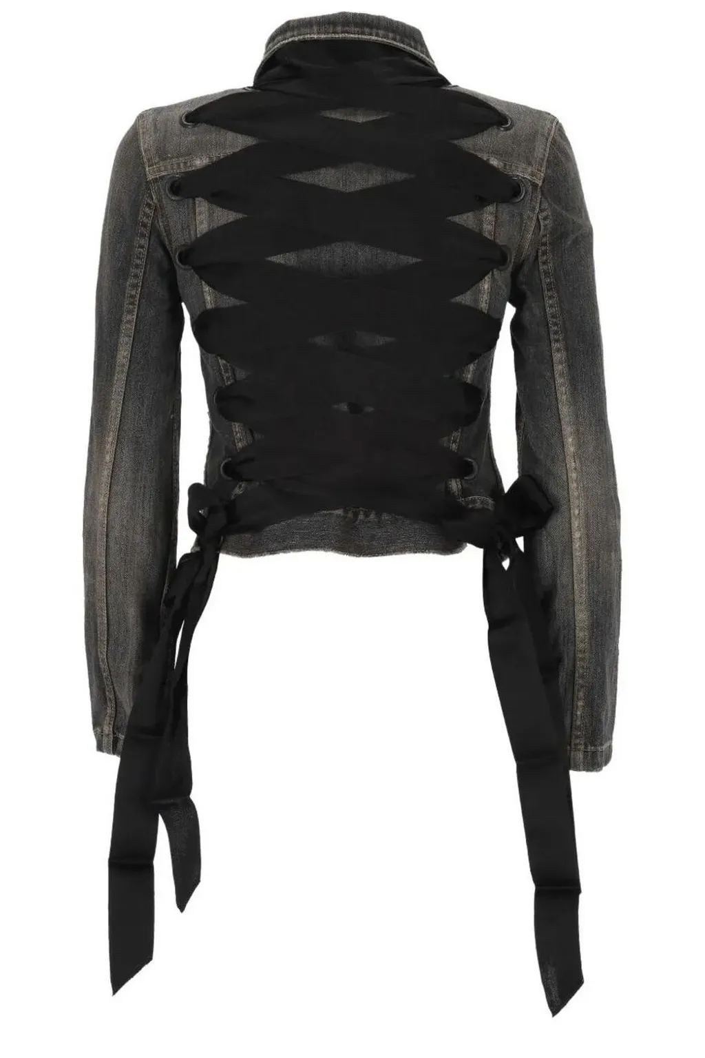 Lace-Up Denim Jacket