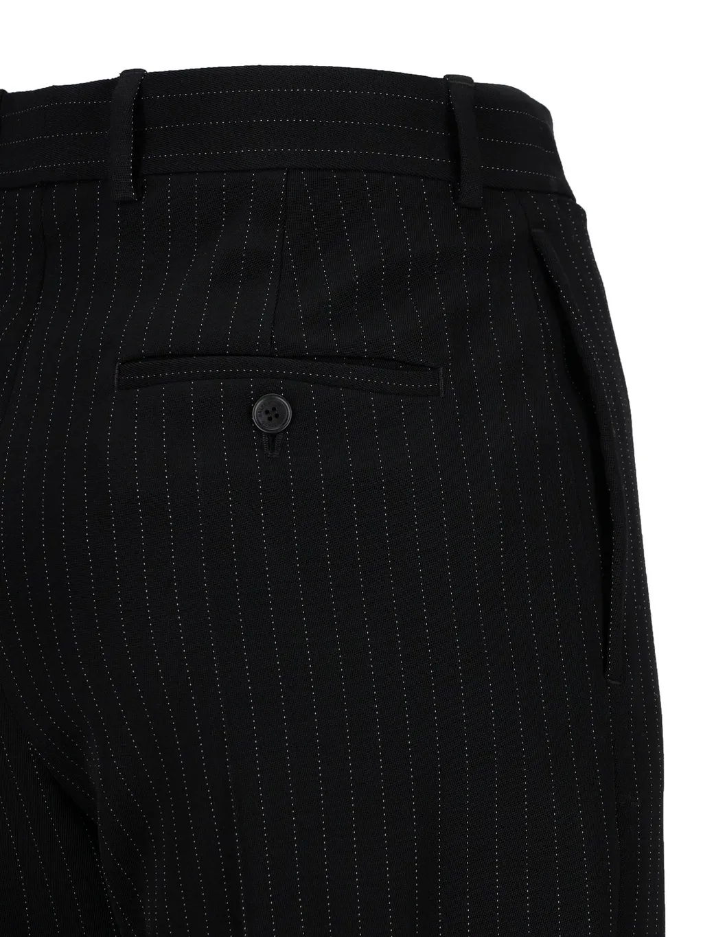 Pinstriped Pleat Front Trousers