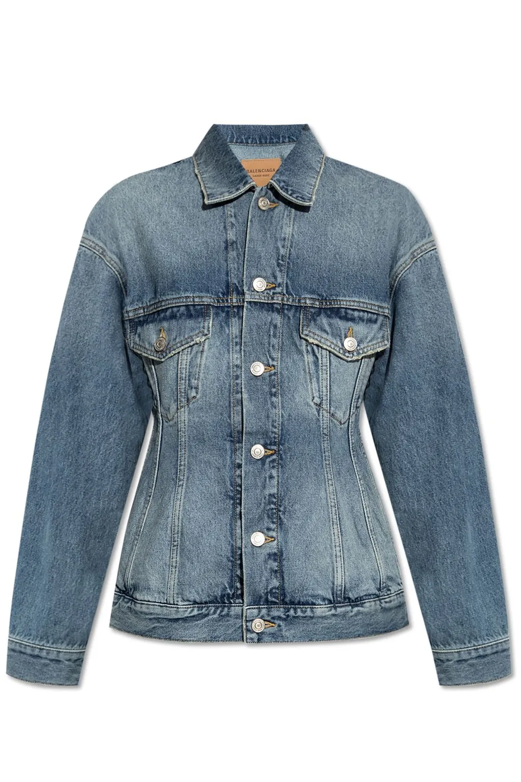 Collared Button-Up Denim Jacket