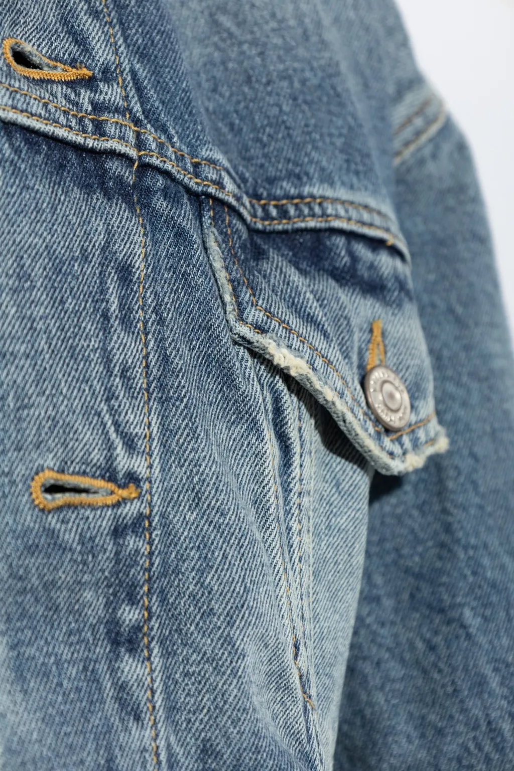 Collared Button-Up Denim Jacket