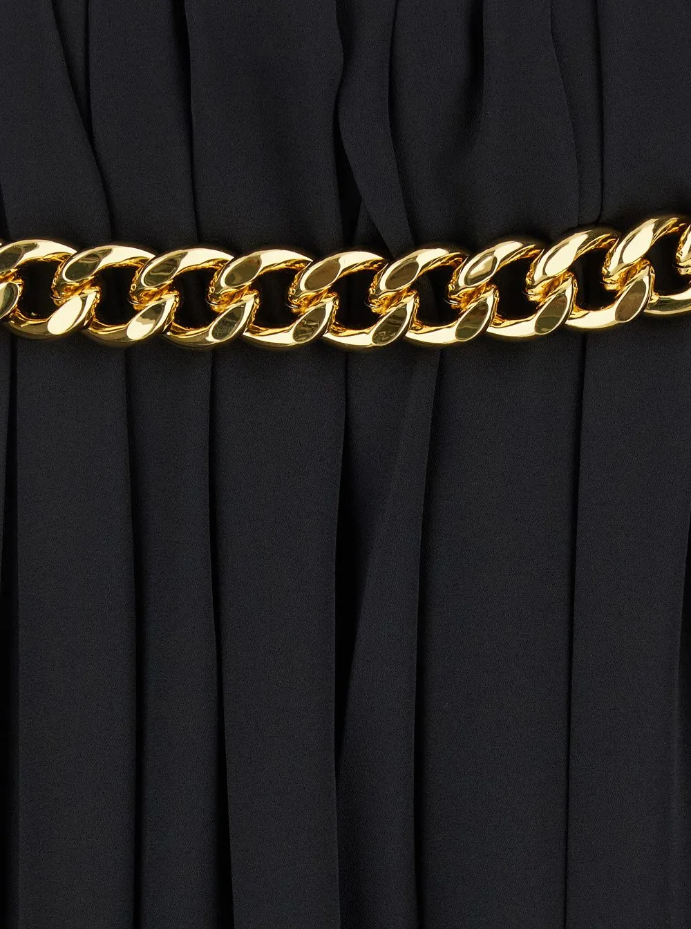 Chunky Chain Pleated Maxi Skirt