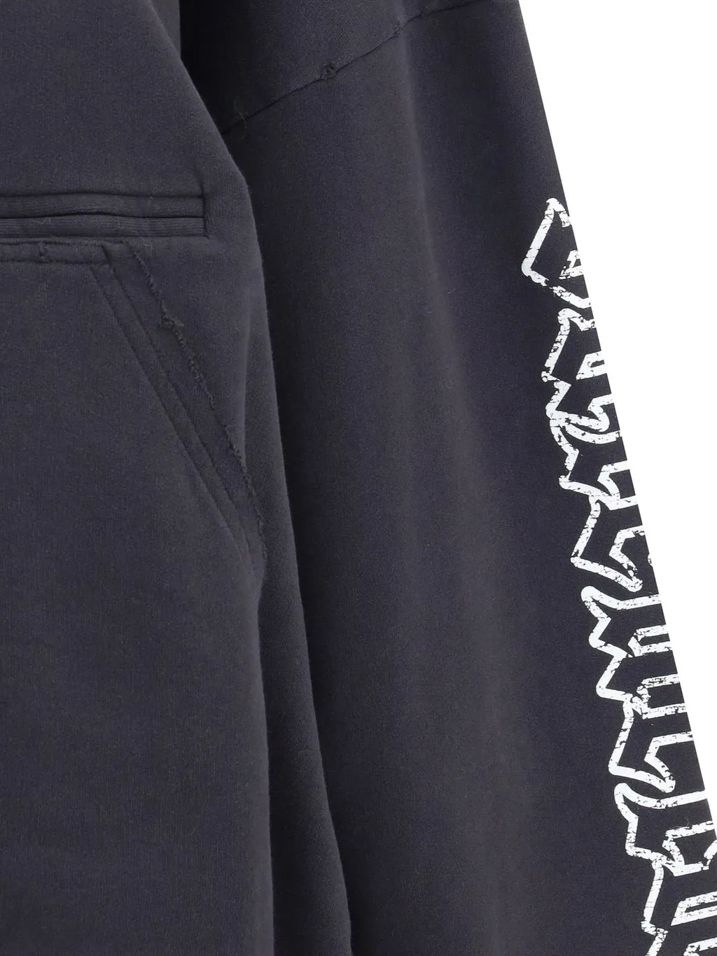 Blackletter Script Pulled Zipped Hoodie