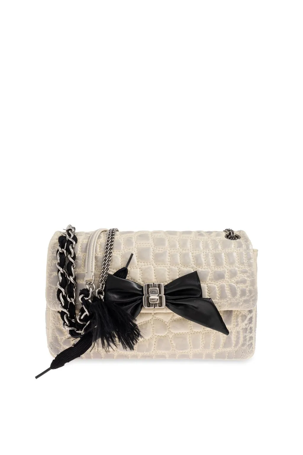 Clem Bow Embossed Small Shoulder Bag
