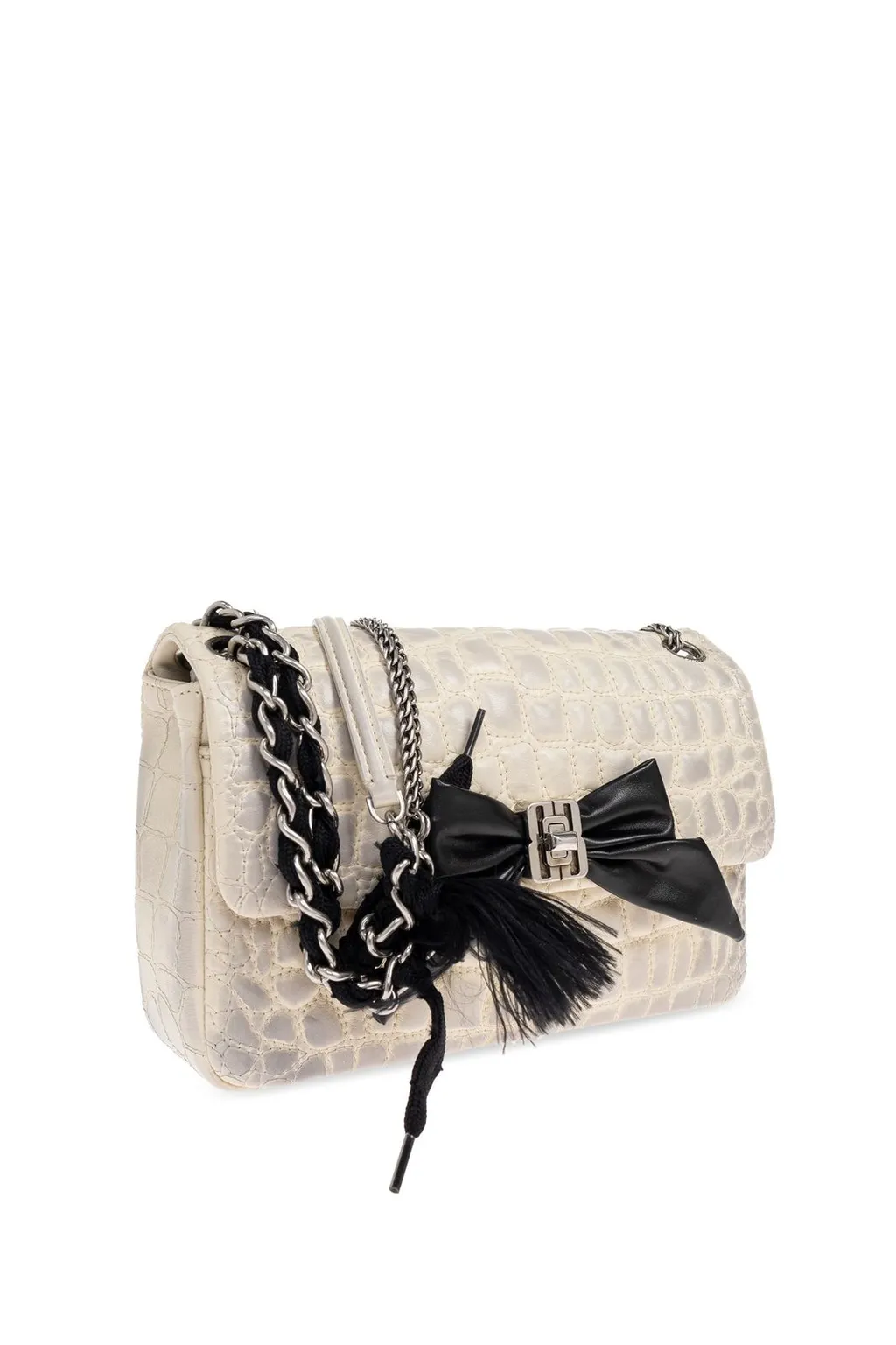 Clem Bow Embossed Small Shoulder Bag
