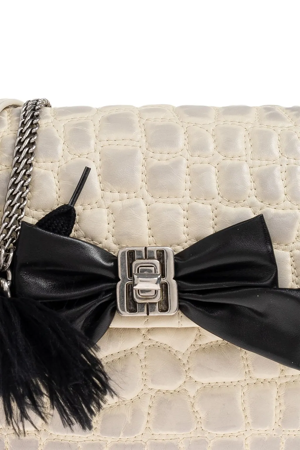 Clem Bow Embossed Small Shoulder Bag