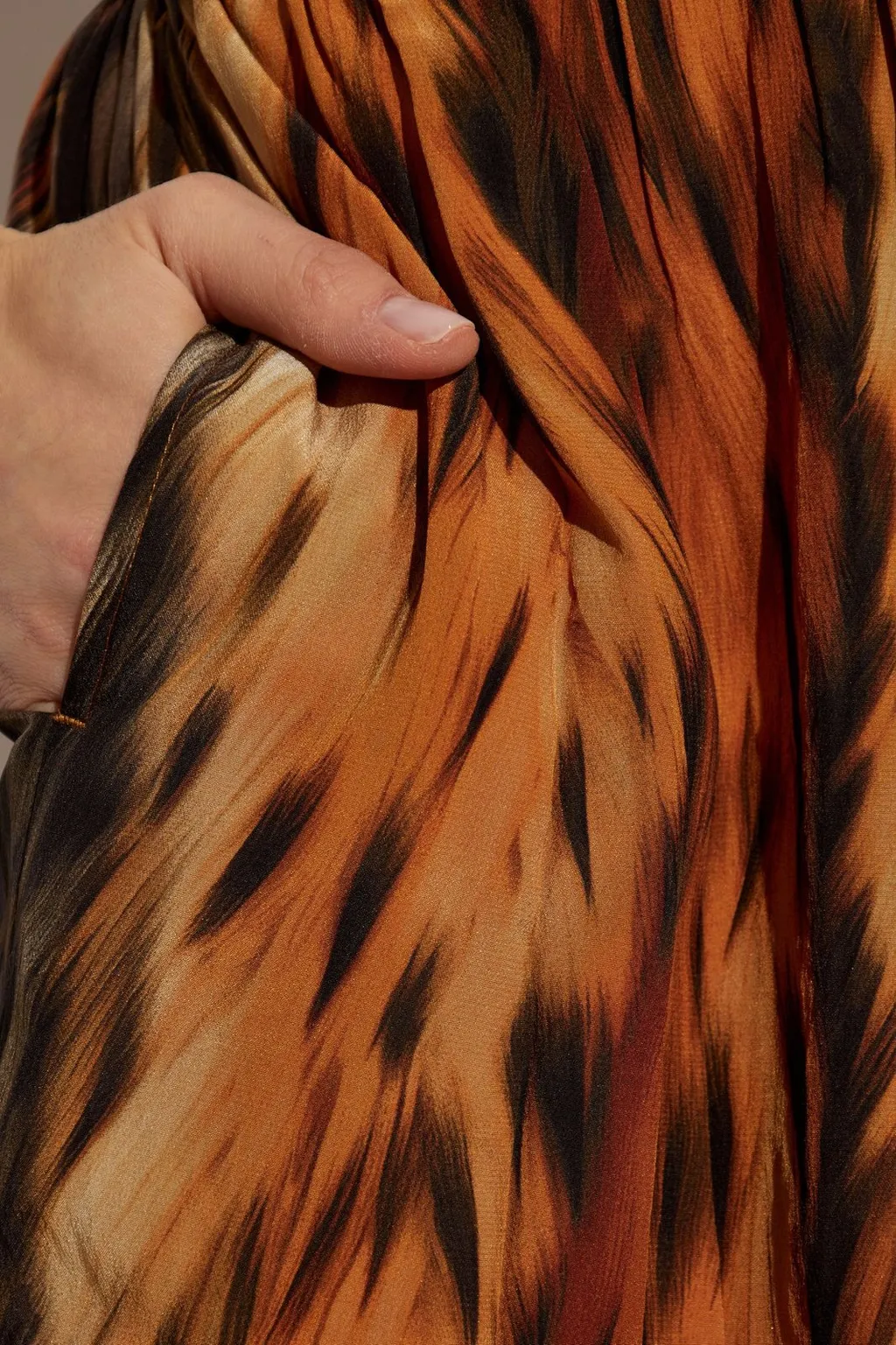 Fur Print Straight-Leg Pants