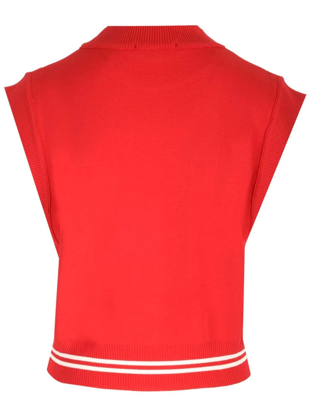 Logo Embroidered Crewneck Sleeveless Sweatshirt