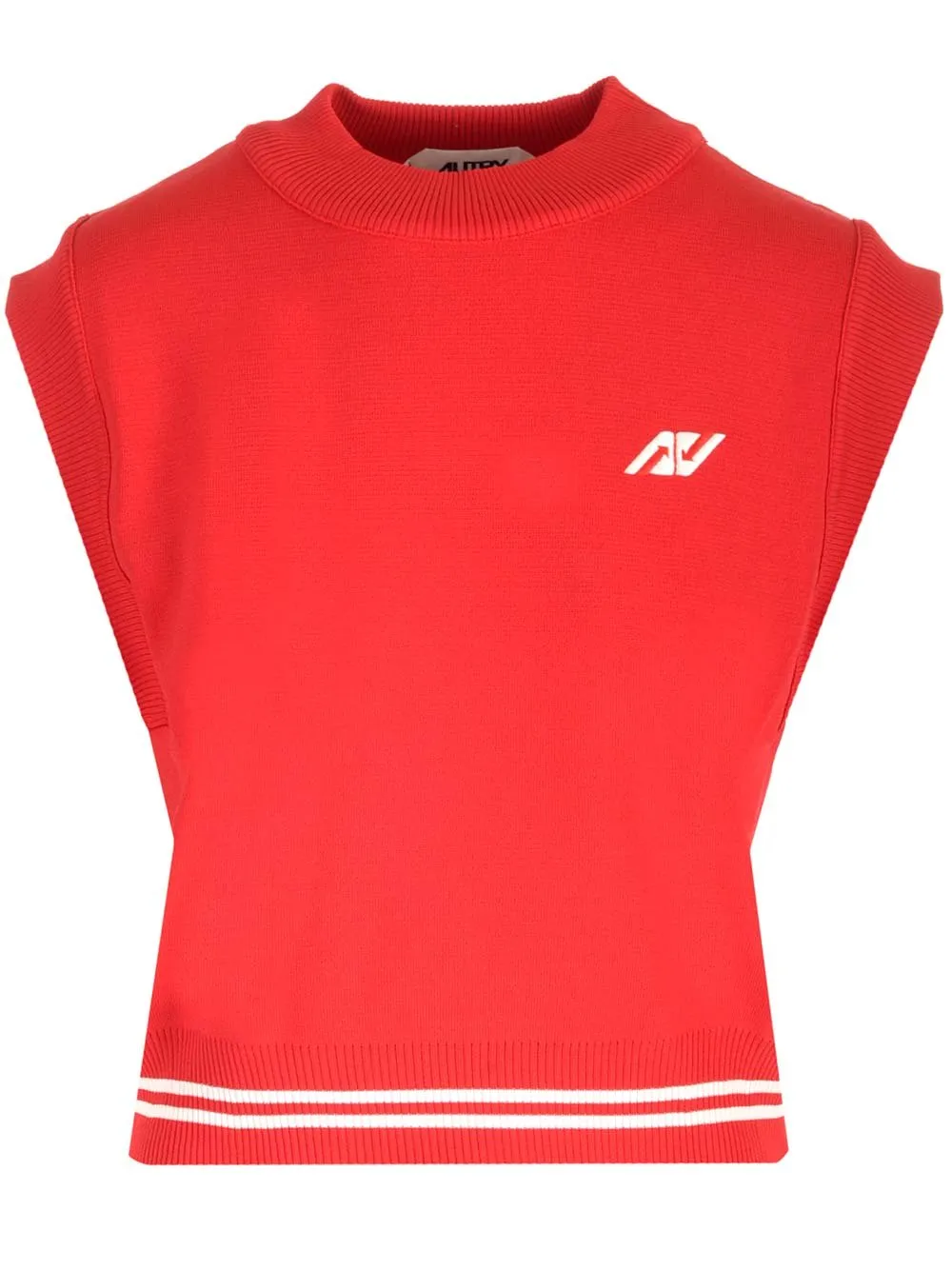 Logo Embroidered Crewneck Sleeveless Sweatshirt
