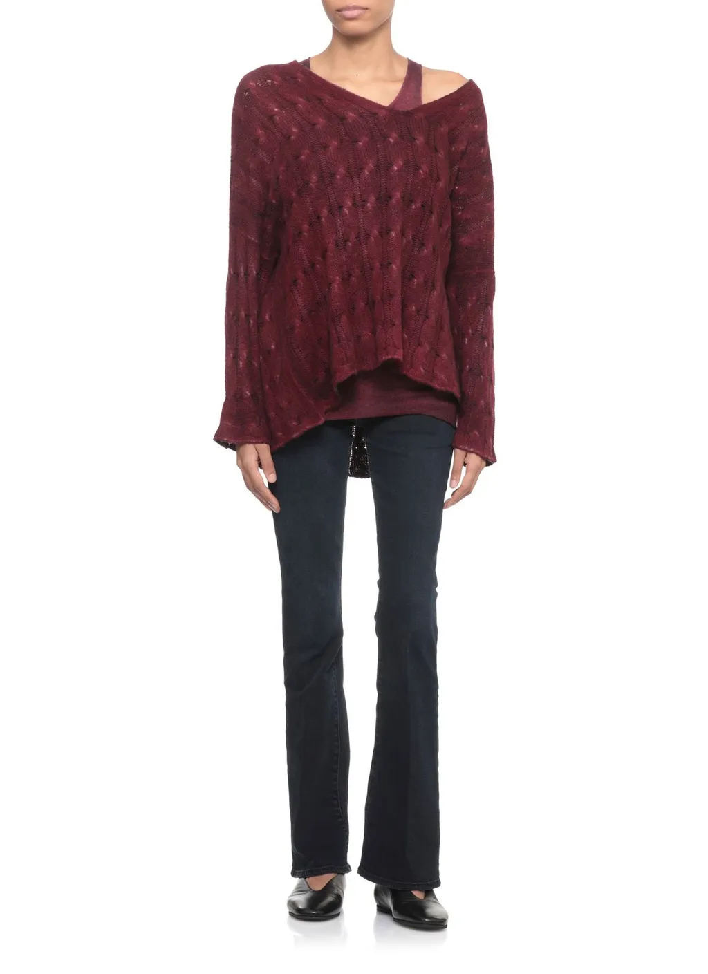 Woven V-Neck Knitwear